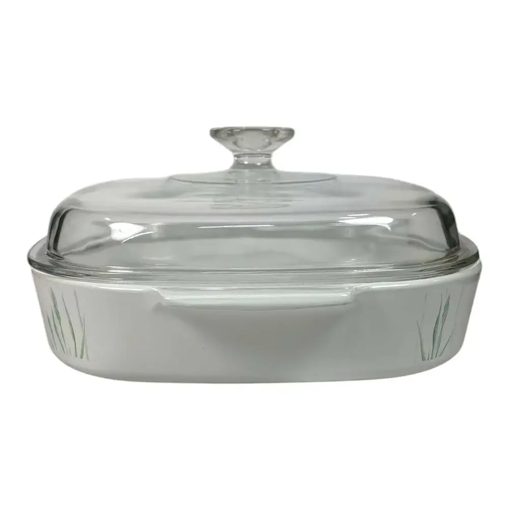 Corning Ware Shadow Iris Square Casserole 2.5 Liter A-10-B w/ Pyrex A-12-C Lid